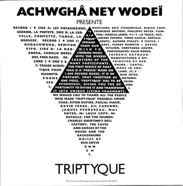 Achwghâ Ney Wodei – Triptyque [USED 3LP BOX]