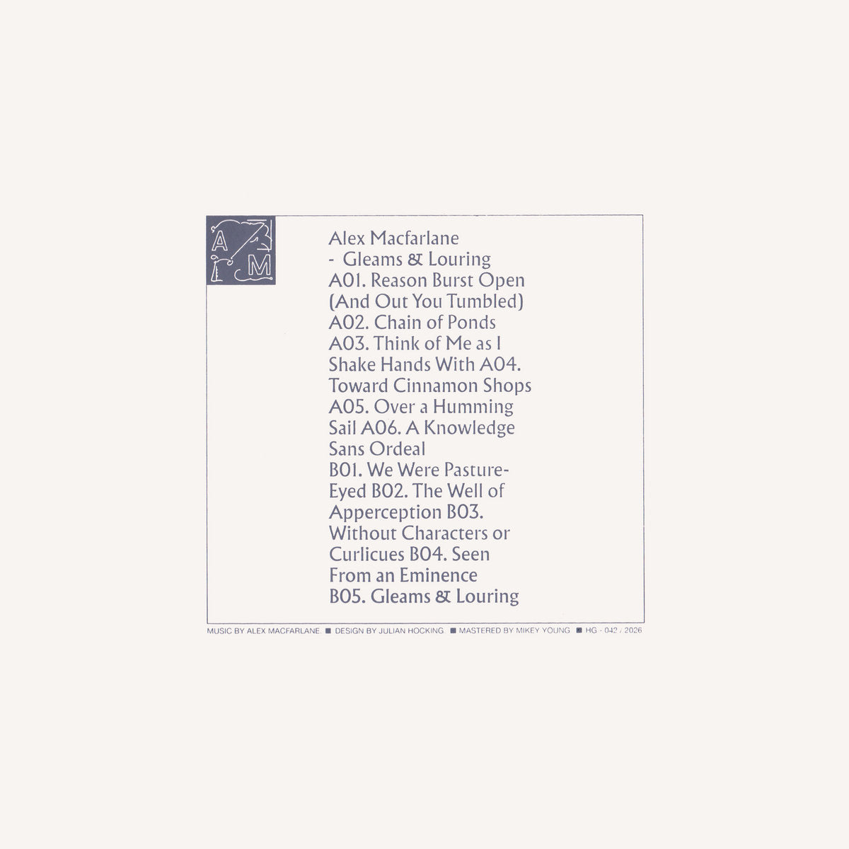 Alex Macfarlane – Gleams & Louring [LP]