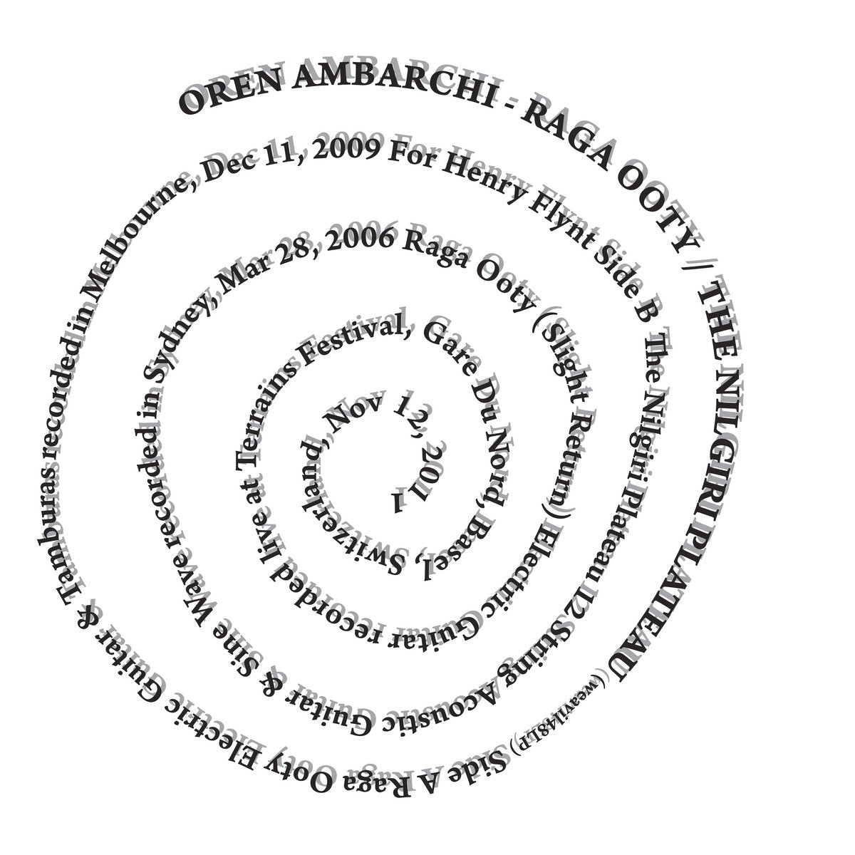 Oren Ambarchi – Raga Ooty / The Nilgiri Plateau [USED 12"]