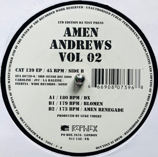 Amen Andrews – Vol 02 [USED 12"]