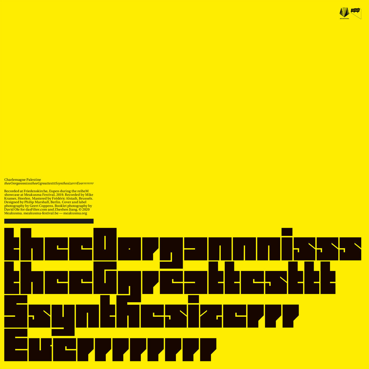 Charlemagne Palestine – theeOorgannnissstheeGgreattestttSsynthesizerrrEverrrrrrrr [LP]
