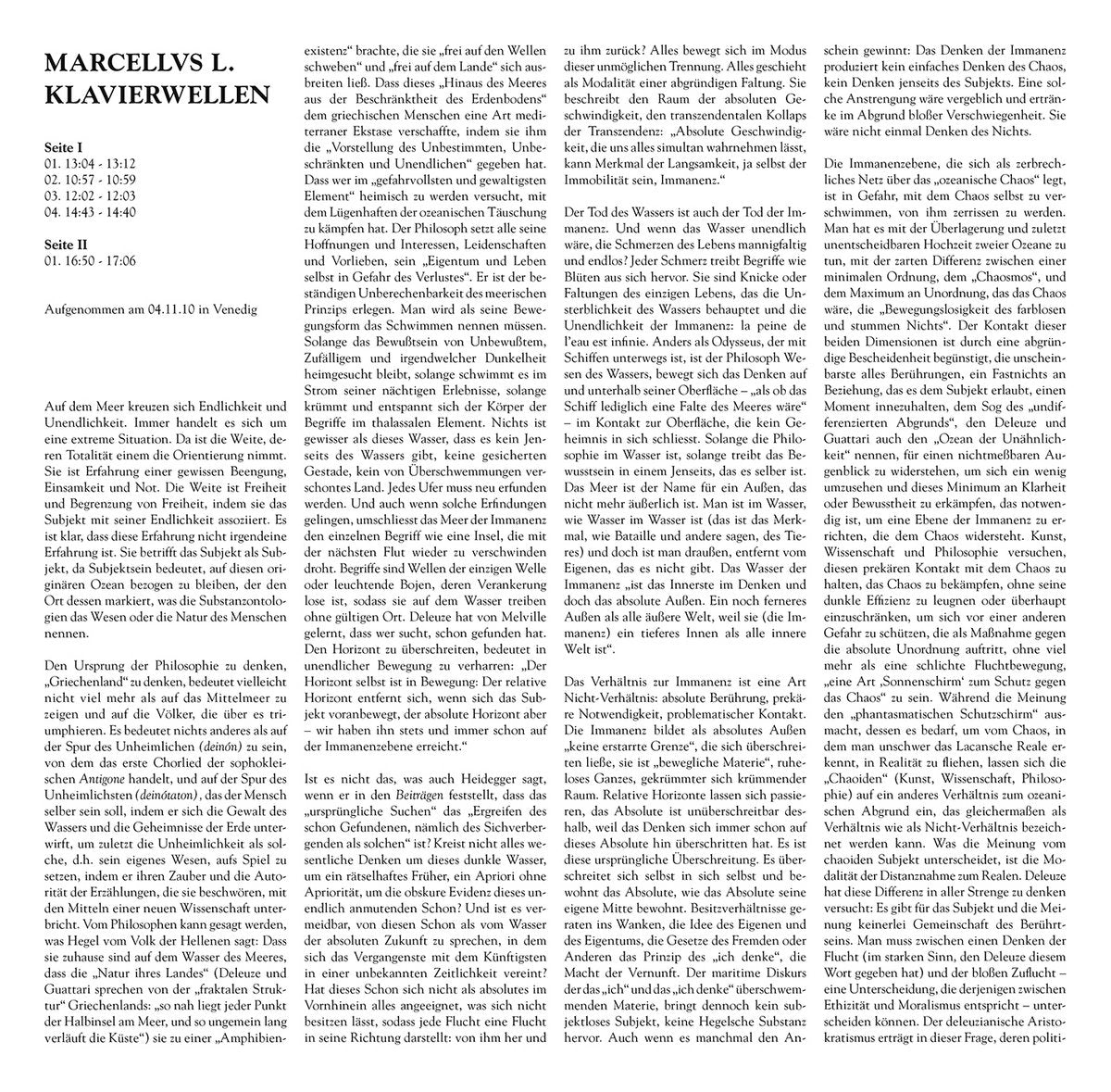 Marcellvs L. – Klavierwellen [LP]