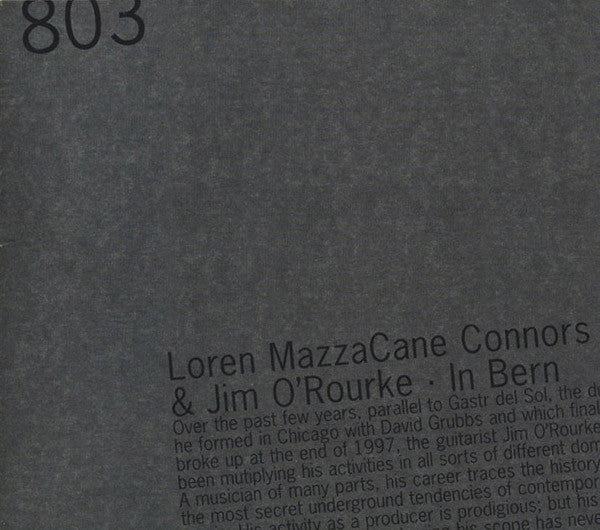 Loren MazzaCane Connors & Jim O'Rourke – In Bern [USED CD]