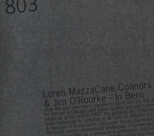 Loren MazzaCane Connors & Jim O'Rourke – In Bern [USED CD]