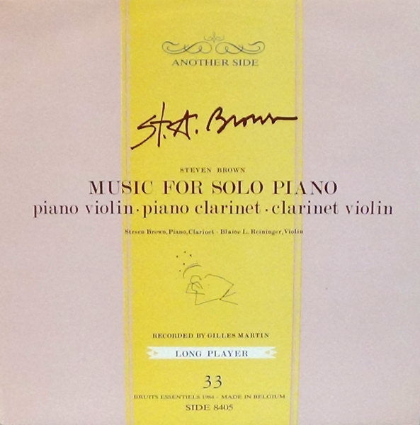 Steven Brown – Music for Solo Piano [USED LP]