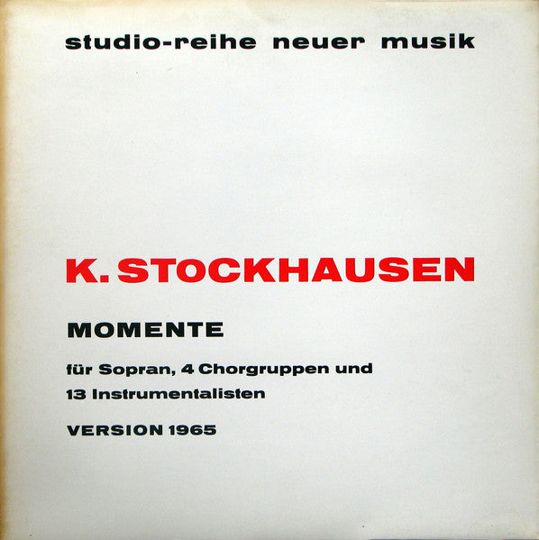 Karlheinz Stockhausen – Momente 1965 [USED LP]