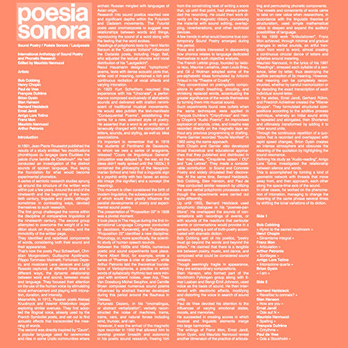 Various – Poesia Sonora [LP]